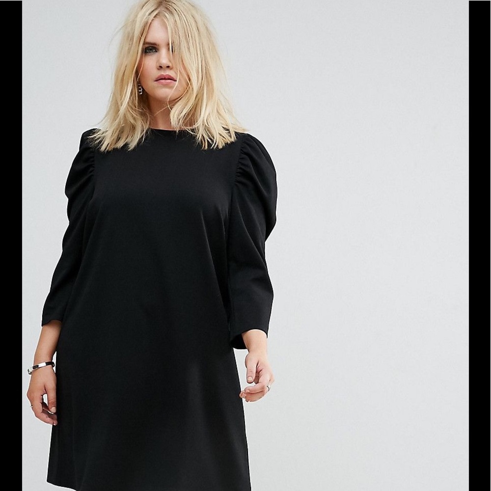 ASOS Curve Crepe Mini Dress with Princess Sleeves